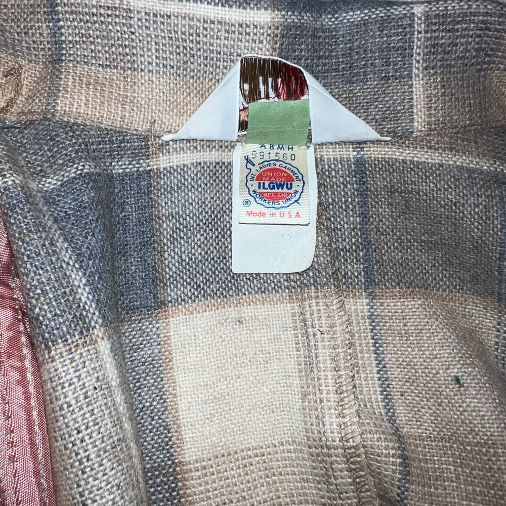 Jr. Things 70s Vintage Plaid Wool Blend Blazer ILGWU Made in USA Academic Boho - Picture 8 of 14